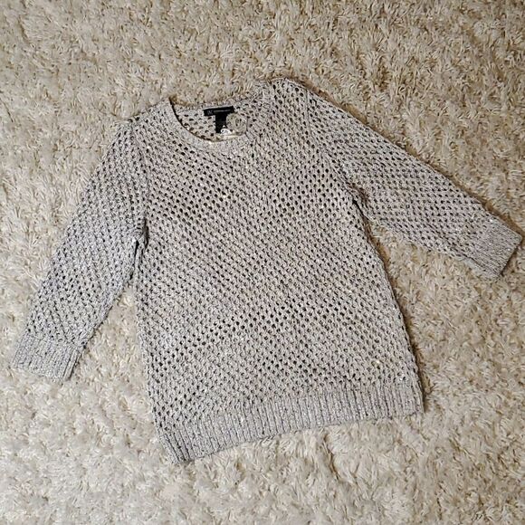 INC Sequin 3/4 Sleeve Sweater - Picture 2 of 5